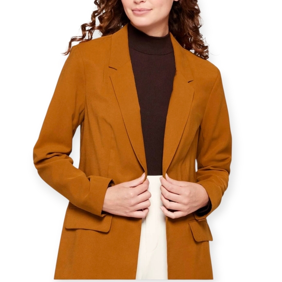 BCBGeneration Carmel Brown One Button Long Sleeve Blazer Sz XL - Picture 3 of 9